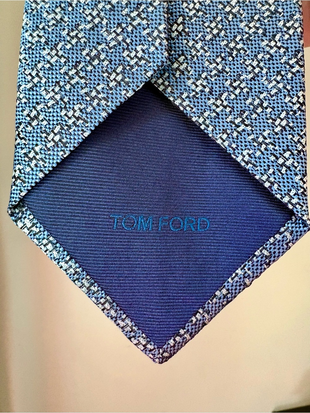 Tom Ford Blue Multi-Pattern Silk Tie